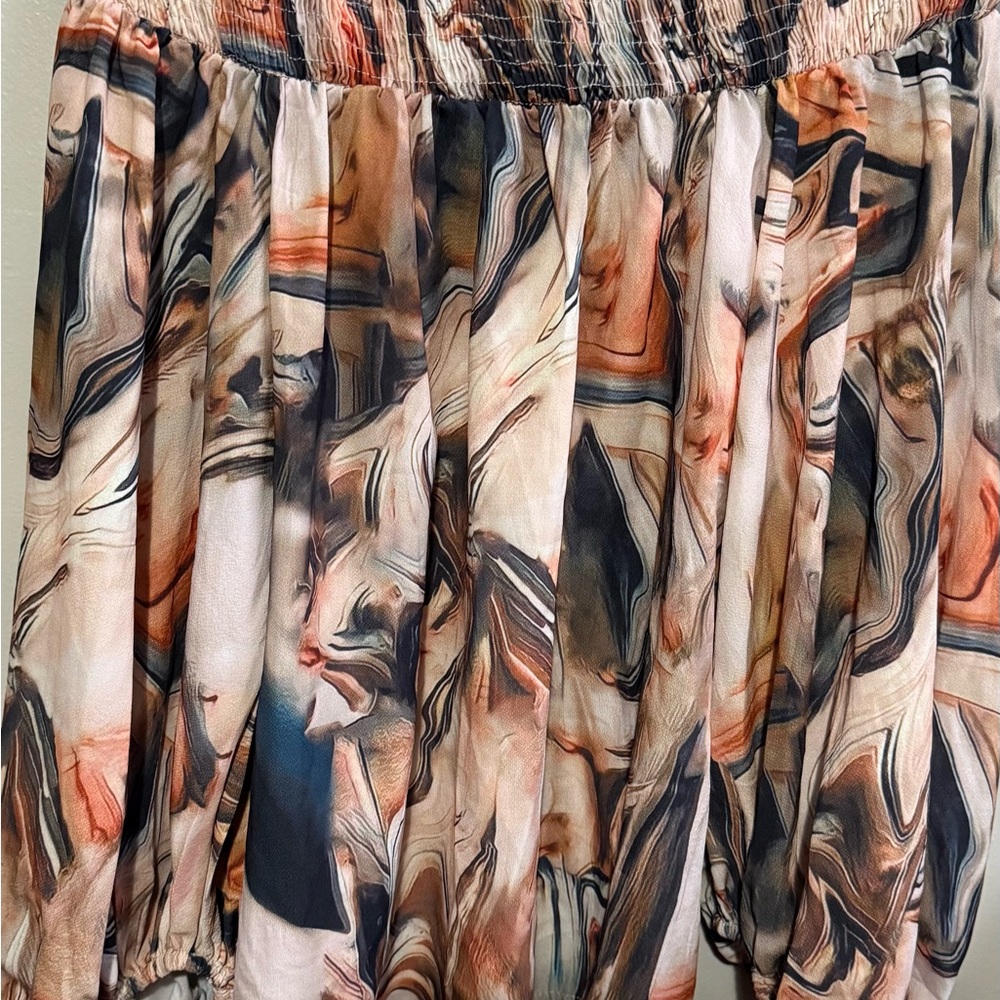 Chic Brown and Cream A-Line Midi Top for Resort Wear